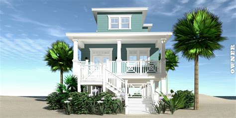 3 Bedroom Beach House Plan with Storage Below. Tyree House Plans.