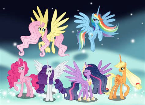 MLP [Fan Art] Mane 6 as Alicorns by SnowflakeFrostYT on DeviantArt