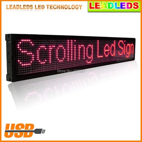 USB Programmable LED Display Sign Board Single RED Color Display 101.3 ...