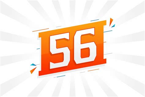 56 number vector font alphabet. Number 56 with decorative element stock ...