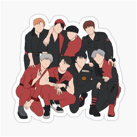 Stray Kids members ot8 sticker & backpack Sticker by Amy Hearts in 2021 | Kids stickers, Cute ...