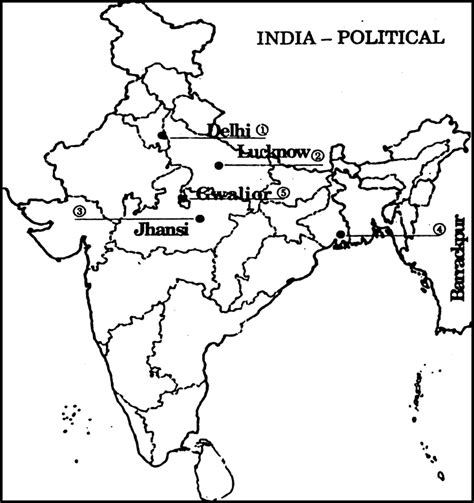 1857 Revolt Map Of India