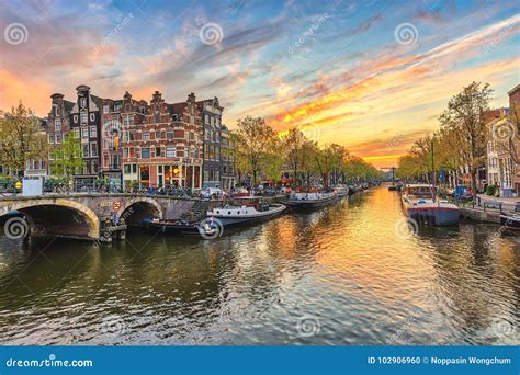 Amsterdam Sunset stock photo. Image of architecture - 102906960