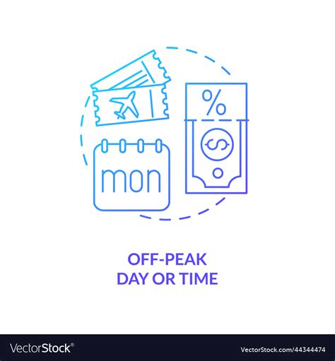 Off-peak flying times blue gradient concept icon Vector Image