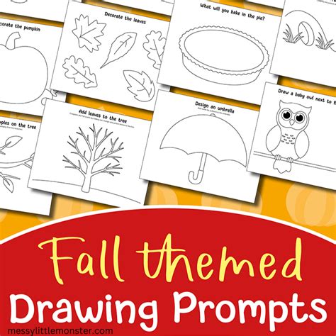 Fall Drawing Prompts - Drawing Ideas for Kids – Messy Little Monster Shop