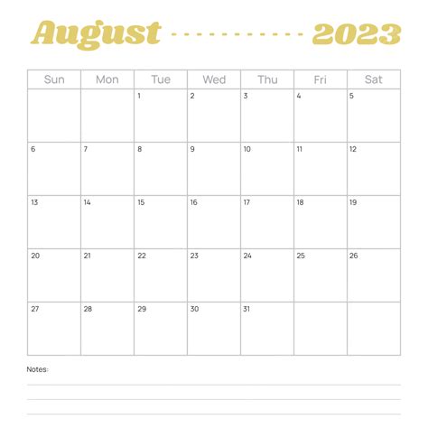 August 2023 Monthly Planner Calendar, August 2023, Calendar, Monthly Planner PNG and Vector with ...