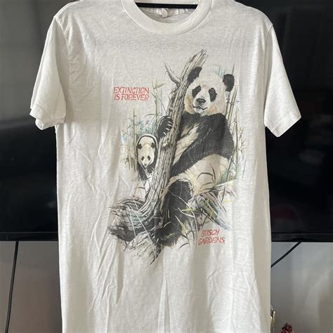 Vintage 80s Giant Pandas Extinction is Forever Busch... - Depop