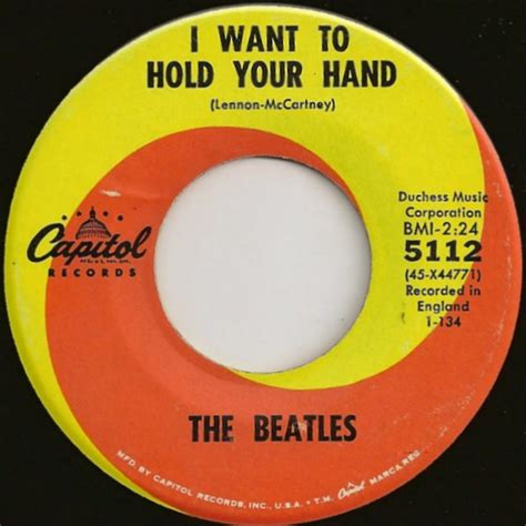 The Beatles - I Want To Hold Your Hand (Vinyl, 7", 45 RPM, Single ...