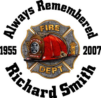 Fire Rescue Helmet Custom Memorial Die-Cut Vinyl Car Decal - Full Color Printed Stickers - In ...