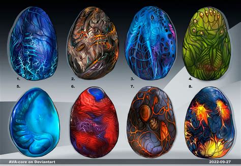 8 Fantasy dragon eggs - Adoptables closed by AVA-core on DeviantArt