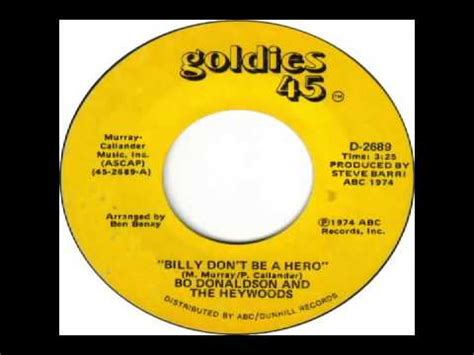 Bo Donaldson And The Heywoods – Billy, Don't Be A Hero (Vinyl) - Discogs