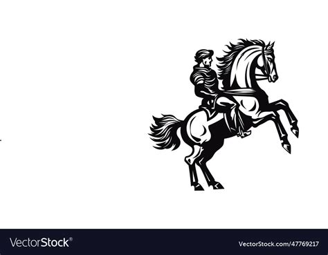 Man riding a horse silhouette Royalty Free Vector Image