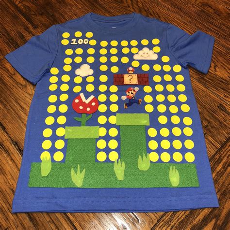 100 Days of School Shirt Super MARIO Bros Felt and fabric for MARIO ...