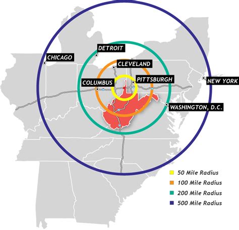 50 Mile Radius Map - United States Map