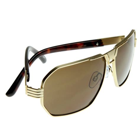 Mens Optical Quality Premium Square Metal Aviator Sunglasses - zeroUV