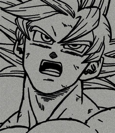 the face of gohan from dragon ball zotai, drawn in black and white