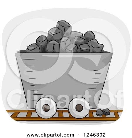 Clipart of a Mining Cart Filled with Coal - Royalty Free Vector Illustration by BNP Design ...