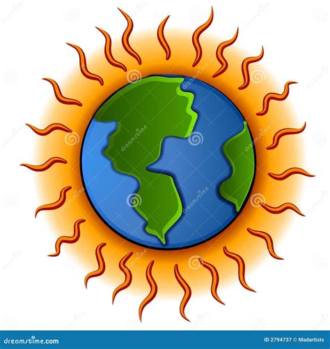 Global Warming With Melting Earth Cartoon Vector | CartoonDealer.com #144085843