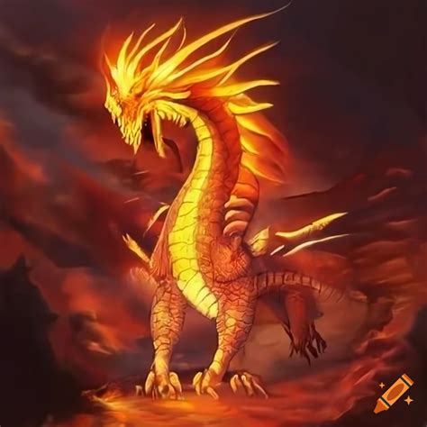 Dragon concept designs. full dragon body. side view detailed illustration. fire-themed dragons ...