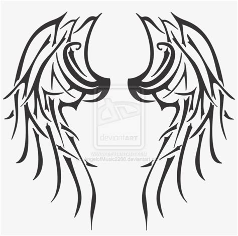 Download Angel Tattoos Png - Angel Wings Tattoo Tribal - 900x852 PNG Download - PNGkit