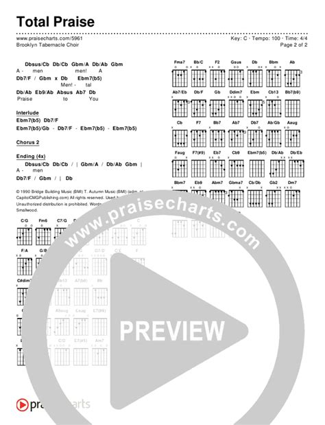 Total Praise Chord Chart (Editable) - Brooklyn Tabernacle Choir ...