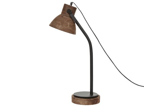 Mango Wood Desk Lamp Dark KOLAR | Beliani.pl