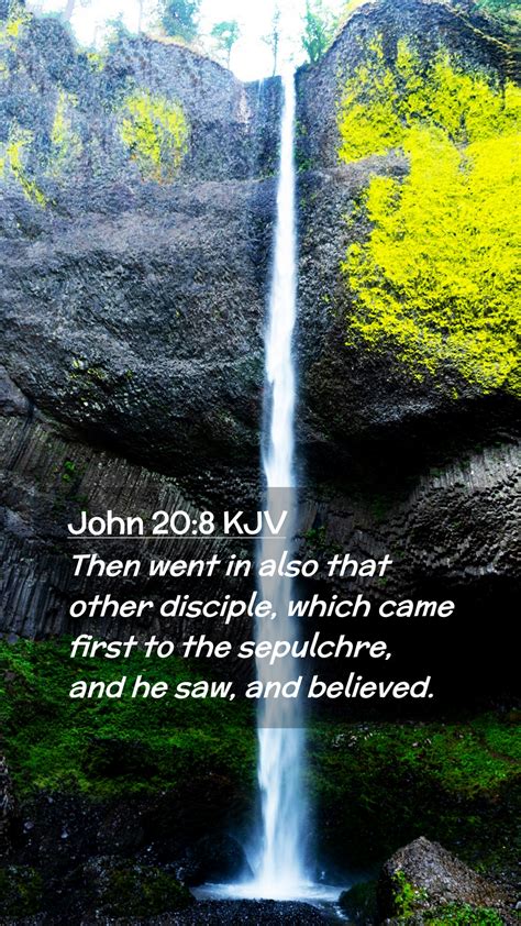 John 20:8 KJV Mobile Phone Wallpaper - Then went in also that other disciple, which came