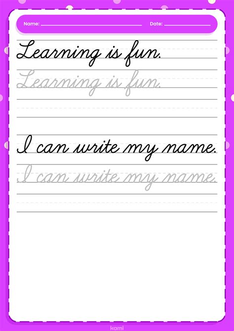 Cursive Handwriting Worksheet | Sentences for Teachers | Perfect for grades 1st, 2nd, 3rd, 4th ...