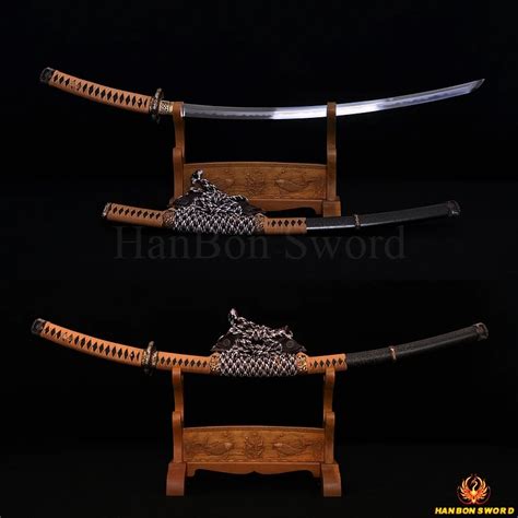 Hand Forged Samurai Japanese Katana Tachi Sword Full Tang Folded Damascus Steel 8192 Layers Clay ...