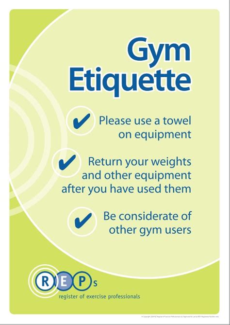 Gym Etiquette Signs