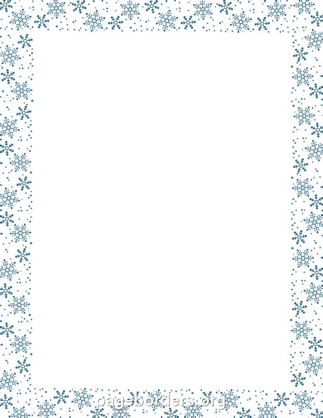 Snowflake Border: Clip Art, Page Border, and Vector Graphics