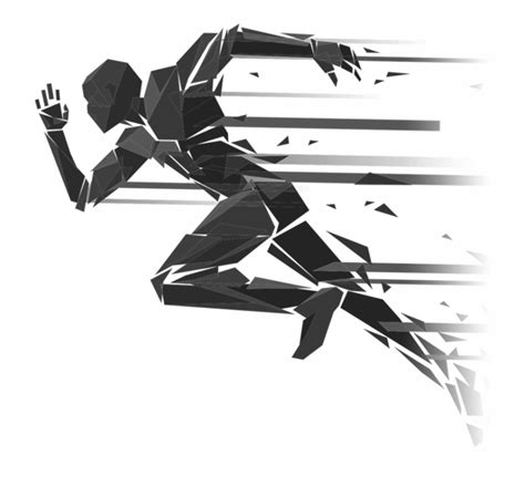 Athlete Speed Power Track Runner Finish Line Silhouette - Clip Art Library