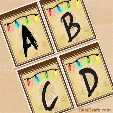 FREE Printable Stranger Things Lights Alphabet Banner Pack | Stranger things halloween party ...