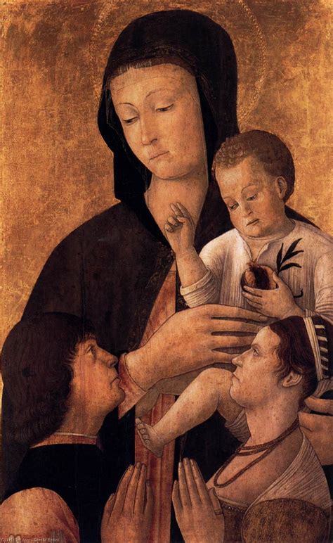 Madonna and Child with Donors - Gentile Bellini | Wikioo.org - The ...