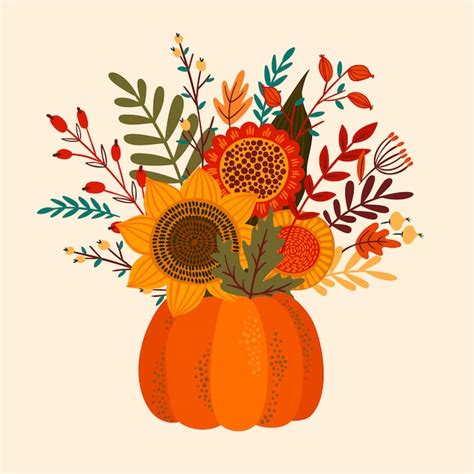 Premium Vector | Cute illustration with autumn bouquet.