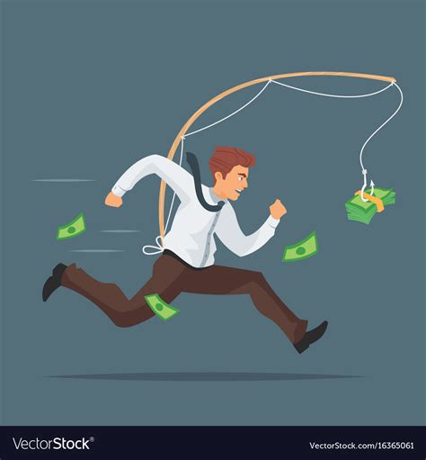 Businessman chasing after money Royalty Free Vector Image