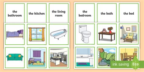 Parts of Houses Matching Game | ESL Resources (teacher made)