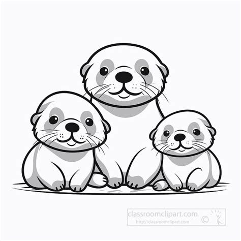 Animal Outline Clipart-sea otter black outline clip art