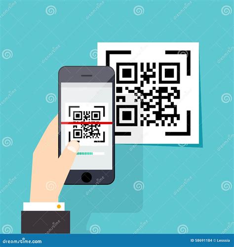 Scan QR Code To Mobile Phone. Electronic Scan, Digital Technolo Stock Vector - Illustration of ...