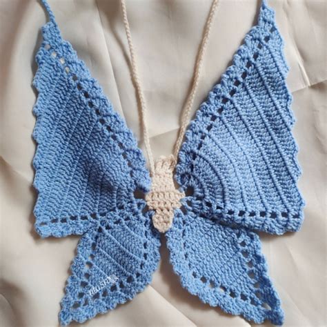 Crocheted Butterfly Top NO OUTLINE, Women's Fashion, Tops, Sleeveless on Carousell