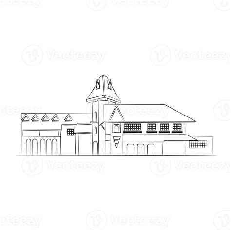 doodle building cartoon in outline style 8481030 PNG