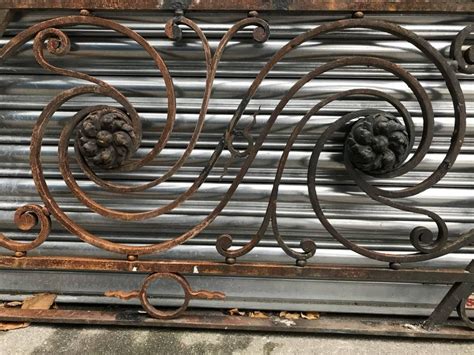 Arts and Crafts Style Decorative Cast Iron Angular Fence or Staircase Bannister For Sale at ...