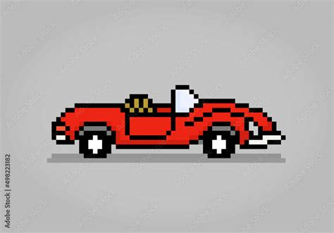 classic 8 bit car pixel art. Vector illustration of a car cross stitch ...