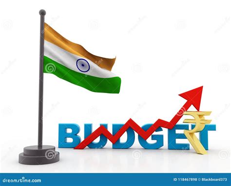 Budget India Concept Isolated in White Background, Indian Budget. 3d ...