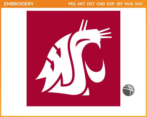 Washington State Cougars - Alternate Logo (1995) - College Sports Embroidery Logo in 4 sizes & 8 ...