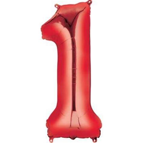 Giant Red Number 1 Foil Balloon 34" - Walmart.com