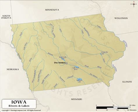 Iowa River Map, Iowa Rivers and Lakes