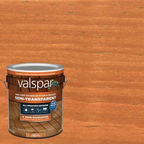 Valspar Pre-Tinted Redwood Naturaltone Semi-Transparent Exterior Stain And Sealer (Actual Net ...
