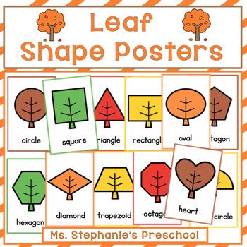 Leaf Shape Posters by Ms Stephanie's Preschool | TpT