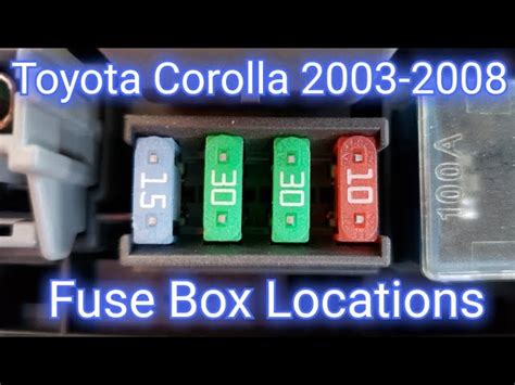 2004 Toyota Corolla Fuse Box Location